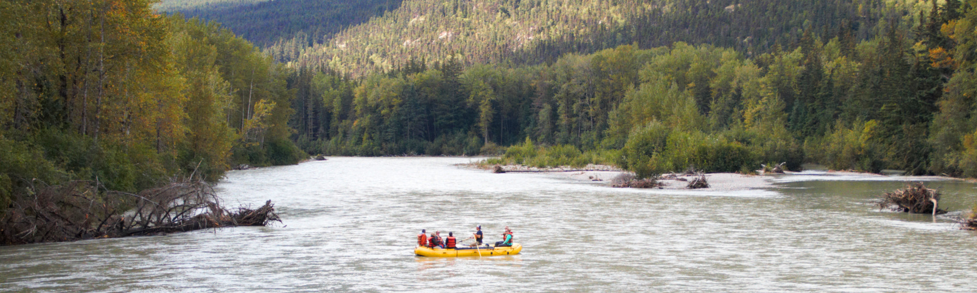 Rafting on the Taiya River alongside the historic Chilkoot Trail